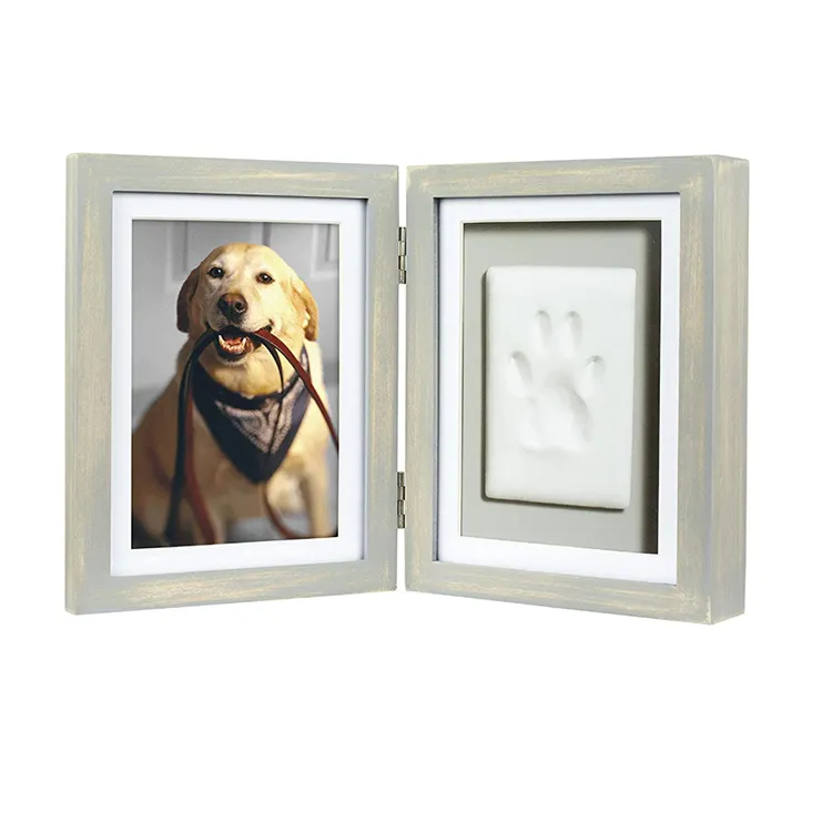 Hund Katze Holz Haustier Memorial Andenken Bild Paw print Schreibtisch Deep Frame für Memory Pet