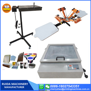 Tốt quality4 màu bù đắp máy in lụa màn hình máy in TỰ LÀM bé quần áo T-Shirt phẳng bề mặt hàng may mặc máy in - Product Image 5