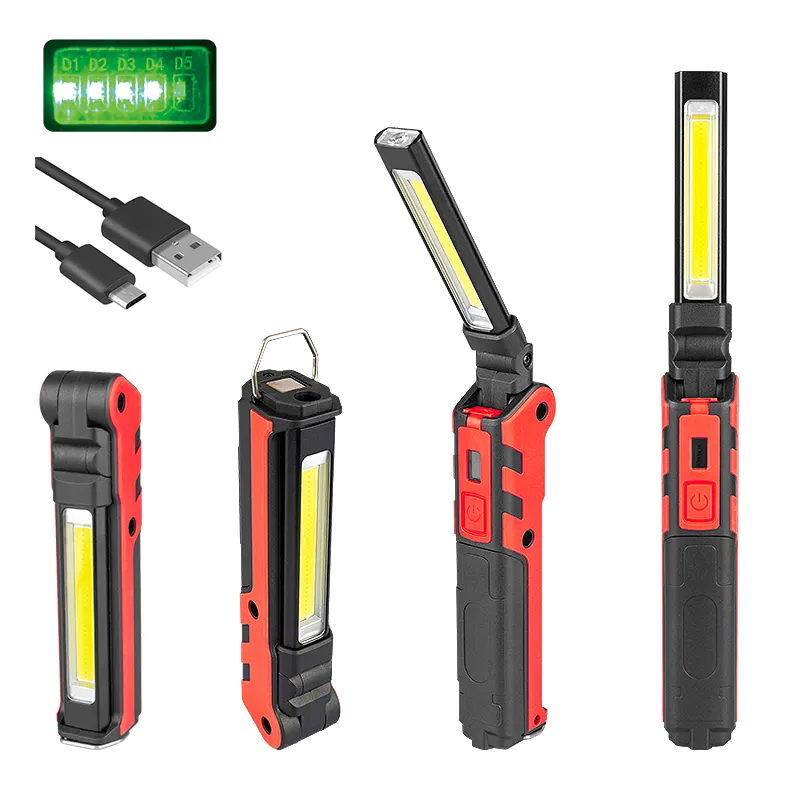 Multi Angel Adjustment 3W LED 5W COB USB Rechargeable Worklight With Magnetic Base