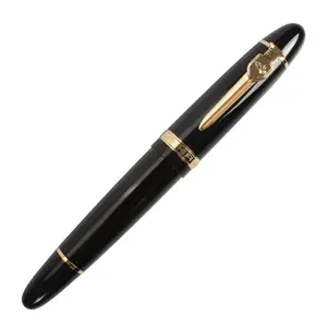 Medium Black Lacquer Gold Trim Big Heavy Pen Refill Ink Converter Business Signature Gift Jinhao 159 Fountain Pen