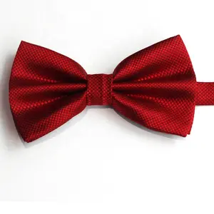 Wholesale Solid Color Dark Red/black/white/navy Two Layers Adjustable Self Bow Tie For Wedding Supplies