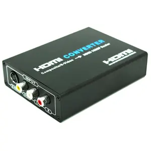 Hot penjualan CVBS RCA AV/S-video ke HDMI Converter skala dukungan penuh HD 1080 P