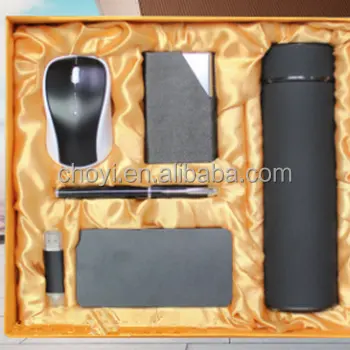 Flash Drive Mouse Kartu Pemegang Pena Vakum VIP Bisnis Mewah Hadiah Set