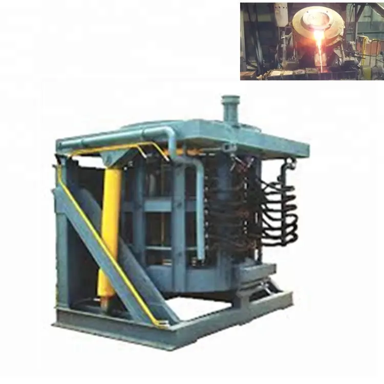 12 ton induction melting furnace smelt all kinds of metal scraps hydraulic tilting