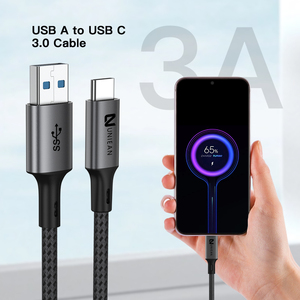 UNIEAN USB 3.0 Kabel auf USB-A auf USB-C, Rechtwinkliges Kabel USB3.2 GEN1, 5 Gbit/s Schnelles Ladekabel - Product Image 6