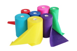 Logo personalizzato 10m/20m Non-lattice Yoga fasce elastiche per allenamento di forza Yoga cintura terapia Set 50 iarde Therabands alla rinfusa - Product Image 3