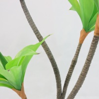 Plante artificielle réaliste à têtes multiples, type Nénuphar, en pot, fausse plante tropicale sur pied, feuillage en pot noir, style bonsaï