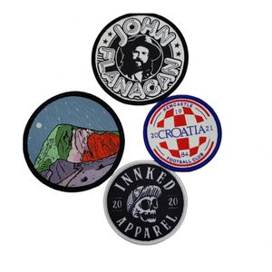 Autocollants de réparation pour trous, patchs ronds, badges, fleurs brodées, pour vêtements, doudounes, tissu denim, PVC, toile, perles - Product Image 1