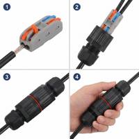 Connecteur étanche pour éclairage LED extérieur DREAM M20 IP68, raccord rapide sans vis pour câble, 3 broches, câble de 5-10 mm