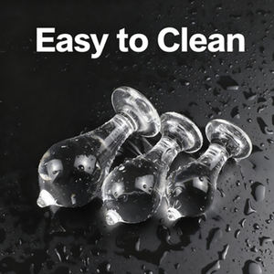 هدية عيد الميلاد الجديدة: مجموعة من ثلاث قطع من سدادات الشرج الأكريليكية مع رؤوس قابلة للتبديل للاستخدام طويل الأمد والتدريب - Product Image 2