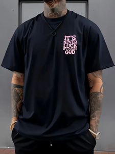 Summer New Men's Casual Round Neck T-Shirt with English Letter Pattern Short Sleeve Top for Men - Product Image 4