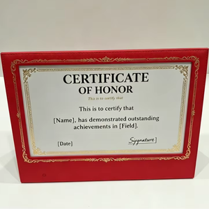 Factory Price Led Illuminated Leather Certificate Holder A4 Led Light Diploma Cover - Product Image 1