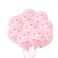 Lot de ballons en latex imprimés de 12 pouces, motifs fraise et pastèque, pour décorations de fêtes d'anniversaire et de vacances, vente en gros