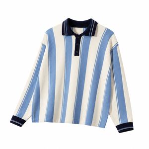 Pull en tricot personnalisé pour équipe, col polo rayé, numéro personnalisé, pull pour fan de sport - Product Image 5