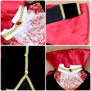 Disfraz de vampiro de Halloween para niños, capa de terciopelo negro, cuello de encaje blanco, conjunto de cosplay para juegos de rol - Product Image 4