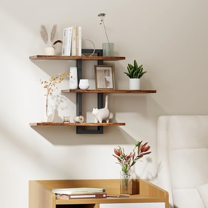 Estantes Flotantes de 3 Niveles, Estilo Vintage, Resistentes, para Almacenamiento de Especias y Herramientas de Cocina, Estantes Colgantes de Pared para <span class=keywords><strong>Dormitorio</strong></span>, Marca Homode - Product Image 3