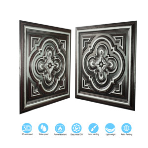 Trang trí gạch trần 24x24, 3D nổi tấm Tường cho quán cà phê Câu lạc bộ pl36 Bạc truyền thống - Product Image 6