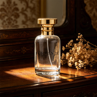 Bouteille de parfum en verre vide en gros avec logo personnalisé FEA15, flacon de parfum à col serti en stock