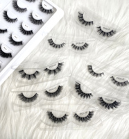 Faux cils bouclés en bande complète D, personnalisables, synthétiques, réutilisables, effet russe, vente en gros