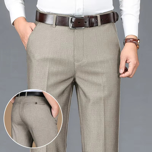 Nuovi <span class=keywords><strong>Pantaloni</strong></span> da Uomo Classici a Gamba Dritta da Ufficio a Tinta Unita per Occasioni Formali - Product Image 1