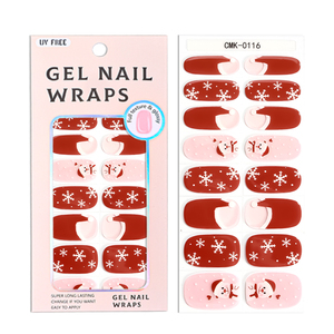 Mùa đông bông tuyết thiết kế không thấm nước lâu dài-dễ dàng áp dụng không có UV Gel Nail Polish Strips miễn phí UV bán chữa khỏi Gel Nail Sticker - Product Image 4