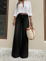 Jean évasé taille haute pour femme, coupe bootcut, en denim, style vintage rétro années 70, coupe ample, vente en gros OEM