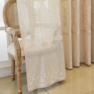 <span class=keywords><strong>Kaki</strong></span> creux jacquard rideau léger luxe 100% polyester transparent fenêtre écran fini maison décorative fenêtre écran - Product Image 4