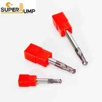 Fraise à queue sphérique en carbure enduit HRC55 à 2 dents pour usinage CNC, personnalisable ODM/OEM