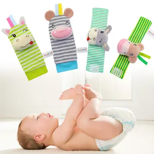 AUGLEKA 2021 Hot Sell Säuglings bett Glocke Baby Kinder Plüsch Kleinkind Handbell Ring Glocke Socken Baby Rassel Spielzeug Set