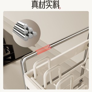 Kitchen Dish Rack Stainless Steel <b>Collapsible</b> Drain Basket Multi Functional <b>Storage</b> For Countertop L Size - Product Image 3