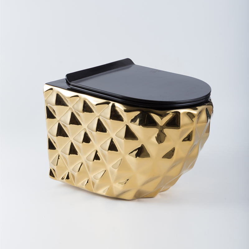 Оптовая продажа, чаша для унитаза черного и золотого цвета