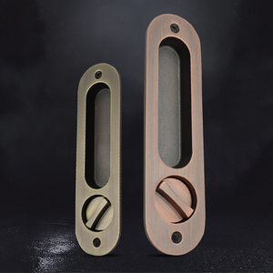 Cerradura de llaves de puerta corredera con perilla oculta elíptica con cuerpo de cerradura de gancho para dormitorio/baño/pasaje - Product Image 3