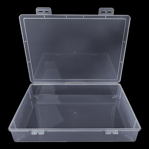 Transparent Storage Box Rectangle 3350 Document Organizer Office Use Double Lock Cover Included - Product Image 1