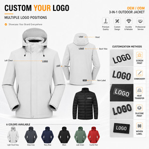 Veste <span class=keywords><strong>d</strong></span>'extérieur 3 en 1 imperméable <span class=keywords><strong>pour</strong></span> <span class=keywords><strong>homme</strong></span>, <span class=keywords><strong>manteau</strong></span> <span class=keywords><strong>d</strong></span>'<span class=keywords><strong>hiver</strong></span> avec doublure 80% duvet de canard blanc, logo personnalisé, fabricant OEM ODM, parka coupe-vent - Product Image 3