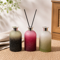 Bouteilles en verre craquelé grande capacité 500 ml, diffuseur de parfum d'ambiance pour la maison avec bâtonnets