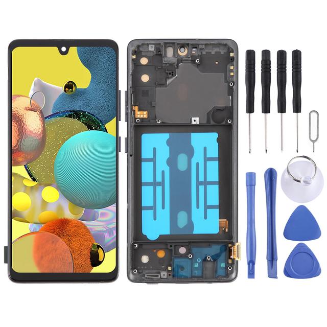 OLED LCD Screen for Samsung Galaxy A51 5G SM-A516 6.36 Inch LCD Screen Digitizer Full Assembly with Frame Phone Repair Parts
