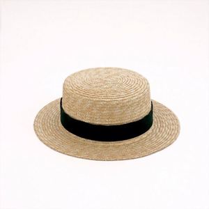 Chapeau de paille plat Panama français-britannique pour femme, idéal pour les vacances d'été, la plage, les costumes de Noël, fait main, naturel - Product Image 2