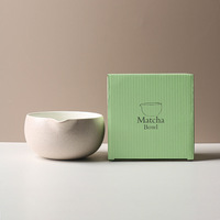 Kit de bols à matcha en porcelaine à prix de gros, boîte personnalisée, ensemble d'outils à matcha en céramique OEM, fouet en bambou, outils à matcha