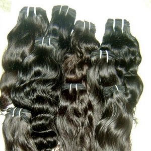 2026 100% Unprocessed Raw HOT SELLING REMI HAIR 100g <b>Machine</b> Double Weft Virgin Indian Remy Deep Curly/Wavy Hair Weaving India - Product Image 1
