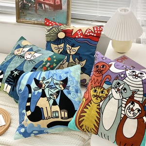 Venta directa de fábrica Animal abstracto <span class=keywords><strong>Picasso</strong></span> bordado pintura al óleo algodón funda de almohada funda de cojín para sofá sala de estar - Product Image 1