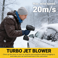 Souffleur à jet turbo sans balais VERTAK, souffleur à feuilles portable, pistolet à air pour sécher les voitures, pour patio, feuilles, poussière, neige, nettoyage de voitures