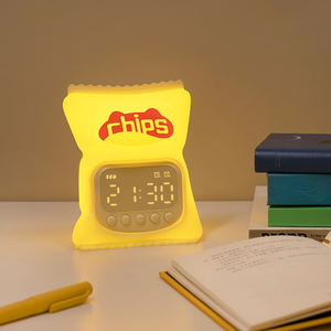 Croustilles de pomme de terre de dessin animé créatif réveil affichage grand écran numérique LED horloge électronique intelligente avec petite <span class=keywords><strong>veilleuse</strong></span> - Product Image 1
