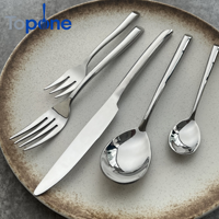 TOPONE Couverts de table modernes en acier inoxydable 304 poli miroir, durables, personnalisables, compatibles lave-vaisselle et éco-responsables