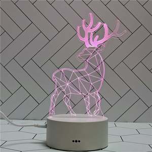 Lámpara Nocturna Acrílica 3D Recargable de 7 Colores con Temática de Osito de Peluche/Corazón/Animal, para Regalo Promocional de Cumpleaños o Negocios - Product Image 5