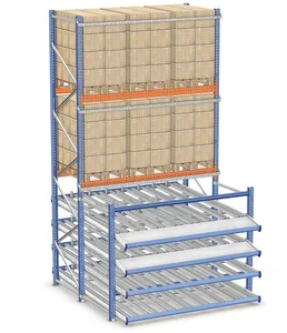 Custom warehouse gravity rack shelves carton flow racking with wheels