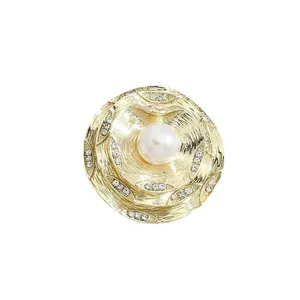 <span class=keywords><strong>Broche</strong></span> Fleur de Camélia Polyvalente pour Femme, Anti-Éblouissement, Petite <span class=keywords><strong>Broche</strong></span> Florale à Fixation par Boucle, en Alliage Plaqué avec Imitation Perle, pour Fête et Mariage - Product Image 5