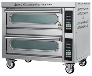 Commercial Stainless Steel 2Deck Electric Food Baking Oven Stainless Steel Automatic Bread Pizza Heat Oven Machine