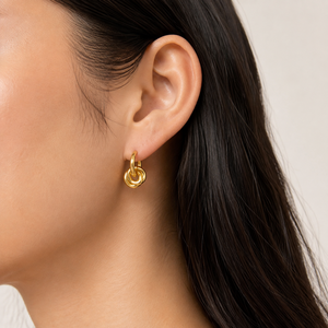 Pendientes de Aro con Diseño de Donut, Acero Inoxidable con Baño de Oro de 14K, Acabado Pulido, en Oro y Plata - Product Image 5