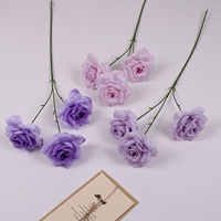 Künstliche Blumen 3-Köpfige Diamant-Rose Seide China Standardisierter Natürlicher Stil Sheng Shi Hua Kai ZSM-697 Hochzeit Wohnzimmer