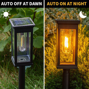 Iluminación de Jardín y Patio con Filamento de Tungsteno LED <span class=keywords><strong>Solar</strong></span> de 1.5W, Resistente al Agua <span class=keywords><strong>IP65</strong></span>, Luz Blanca Cálida, Funciona con Pilas AA, Certificación CE - Product Image 4
